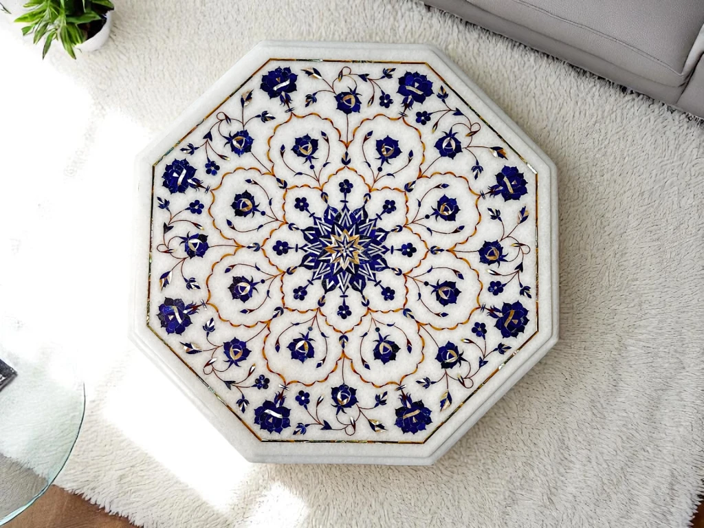 Exclusive White Marble Side Table Upgrade Your Guest  Room -Buy Now!